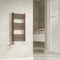Banyetti Aureli Brushed Bronze Electric Ladder Towel Rail Radiator - 800mm x 400mm