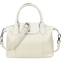 House of Leather Women's Womens Real Leather Handbag Small Top-Handle Tote Style Quinn White