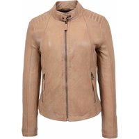 House of Leather Women's Real Leather Biker Jacket Sophia Pink 12 in Beige | Size: 8