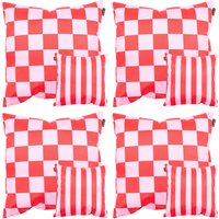 icon Indoor & Outdoor Checkerboard Waterproof Cushion Green 4x in Pink | Size: 43 cm x 43 cm