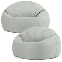 icon Classic Indoor Outdoor Bean Bag Khaki Bean Bag Chair Pack of 2 in Light Grey