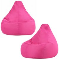 icon Recliner Indoor Outdoor Navy Blue Bean Bag Chair Pack of 2 in Pink