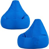 icon Recliner Indoor Outdoor Navy Blue Bean Bag Chair Pack of 2