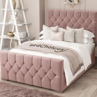 Bed Choices Florida Upholstered Bed Frame 70" Bed Frame in Pink | Size: King