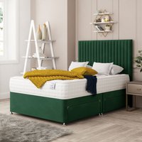 Bed Choices Manhattan Divan Bed With 4 drawers, Mattress & 26" Headboard in Emerald | Size: Super King