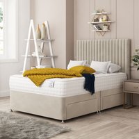 Bed Choices Manhattan Divan Bed With 4 drawers, Mattress & 26" Headboard in Cream | Size: Double
