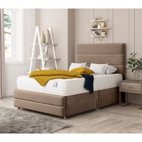 Bed Choices Valencia Upholstered Divan Bed With 4 drawers, Mattress & 26" Headboard in Brown | Size: Super King