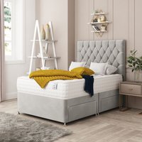 Bed Choices Monaco Bed Set, No drawer with Mattress & Headboard in Silver | Size: King