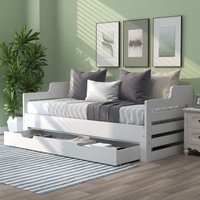 3ft Daybed Trundle & Drawer Cabin Bed Guest Bed Sofa Single