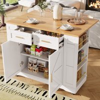 Kitchen Island on Wheels Rolling Island Cart 2 Drawers