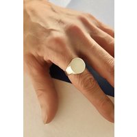 Circular Solid Sterling Signet Ring Y