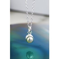 Otis Jaxon London Women's June Birthstone White Pearl Textured Silver Necklace