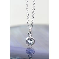 Otis Jaxon London Women's Aquamarine March Birthstone Sterling Silver Necklace