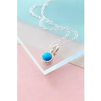 Otis Jaxon London Women's Turquoise Sterling Silver December Birthstone Pendant Necklace