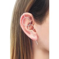 Otis Jaxon London Women's Single Sterling Silver Double Circle Ear Cuff Earring | Size: Small