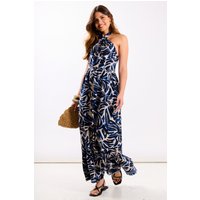 Leaf Halter Maxi Dress