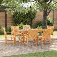 Berkfield Home Garden Dining Set 6 pcs Brown Medium Solid wood