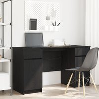 Berkfield Home Desk Black Oak 140x49x76 cm Engineered Wood | Size: 140 x 49 x 76 cm