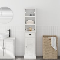 Berkfield Home Bathroom Furniture Set 2 pcs Brown & White 37 x 34 x 150 cm