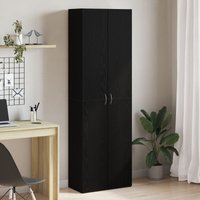Berkfield Home Black Oak Office Cabinet 60 x 32 x 190 cm, made from engineered wood | Size: 60 x 32 x 190 cm