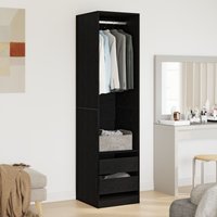 Berkfield Home Wardrobe - Black Oak, 50 x 50 x 200 cm, Made of Engineered Wood | Size: 50 x 50 x 200 cm