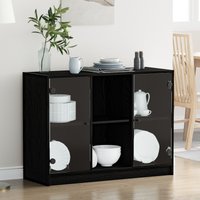 Berkfield Home Sideboard Black Oak 102x37x75, 5 cm Engineered Wood
