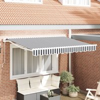 Berkfield Home Retractable Awning Manual Anthracite & White 350x200 cm