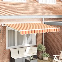 Berkfield Home Retractable Awning Manual Yellow / Orange / White 350x200 cm
