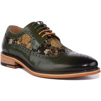 JUSTINREESS ENGLAND Men's 'Ross' Leather Shoes in Green | Size: 8