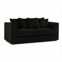 SOFA SCENE LTD CHICAGO 3 SEATER BLACK JUMBO CORD