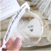 Amaya Rose Ltd In Memory of Nan Feather Round Bauble Gift Boxed. Memorial in Clear
