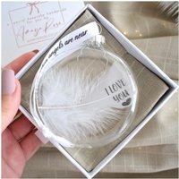 Amaya Rose Ltd In Memory of I Love You Feather Round Bauble Gift Boxed. Memorial in Clear