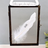 Amaya Rose Ltd In Memory of Nan Real feather Floating Picture Frame. Memorial Gift in Black