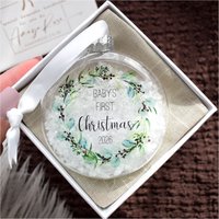 s First Christmas Bauble 2026 Glass Tree Ornament Gift Boxed Clear