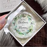 First Christmas as Mummy 2025 Glass Tree Ornament Christmas Bauble Clear
