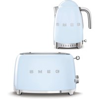 Smeg TSF03, KLF04 4-Slice Toaster & 1.7L Variable Temperature Kettle Set in Pale Blue