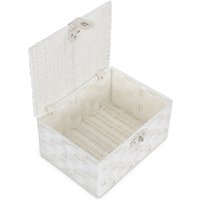 Red Hamper Twisted Paper Rope Picnic Basket in Off-White | Size: Large