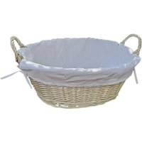 Red Hamper Mellow Buff Willow Cotton Lined Laundry Basket in Brown