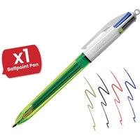 Bic 4 Colours Fluo Retractable Ballpoint Pen - Pack of 3