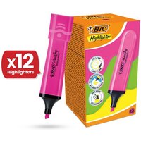 Bic Highlighter Flat - Neon Pink - Box of 12