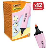 Bic Highlighter Flat - Pastel Pink Box of 12