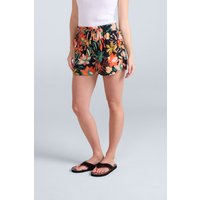 Animal Women's 'Sand-Dune' Lightweight Elasticated Waist Soft Casual Printed Shorts in Black | Size: 6
