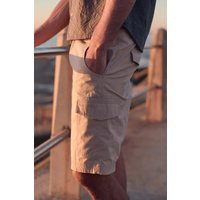 Animal Men's 'Atlantis' Cotton Cargo Shorts Casual Multi Pocket Stylish Half Pants in Beige | Size: 42R
