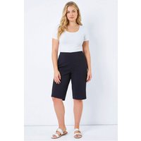 Roman Women's Curve Knee Length Elastic Waist Stretch Shorts in Black | Size: 30-32
