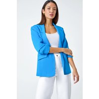 Ruched Sleeve Stretch Blazer