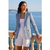 Frayed Edge Boucle Check Jacket