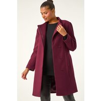 Tailored Funnel Neck Pocket Detail Coat Dark