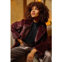 Faux Fur Longline Coat Dark