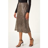 Fluted Hem Sequin Skirt