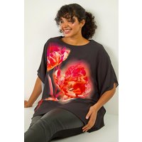 Curve Floral Overlay Top